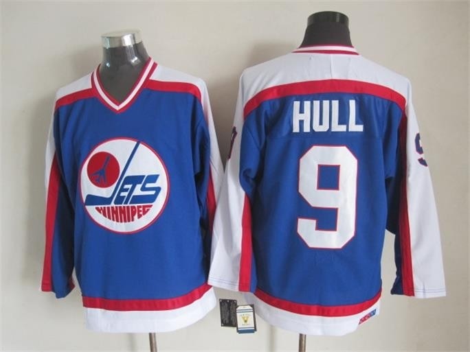 Men's Winnipeg Jets #9 Bobby Hull 1979-80 Blue CCM Throwback Jersey