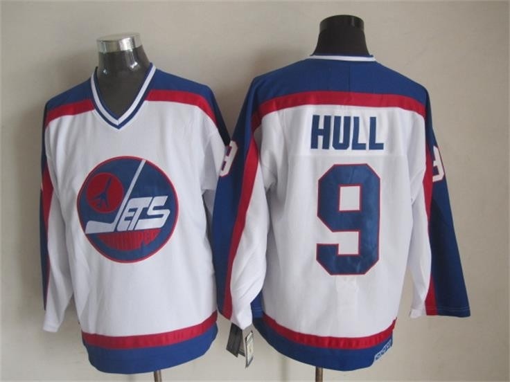 Men's Winnipeg Jets #9 Bobby Hull 1979-80 White CCM Throwback Jersey