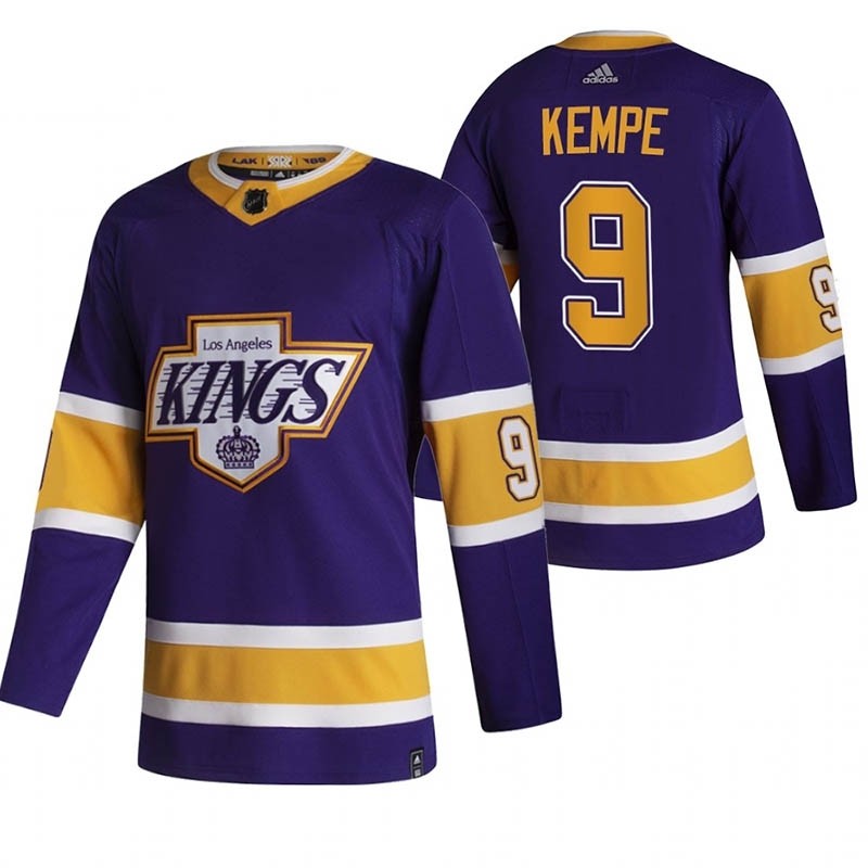 Los Angeles Kings #9 Adrian Kempe Purple Men's Adidas 2020-21 Reverse Retro Alternate NHL Jersey