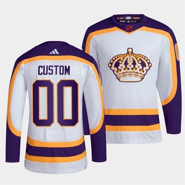 Men's Los Angeles Kings Custom White 2022-23 Reverse Retro Stitched Jersey(Name and number remark in comment column)