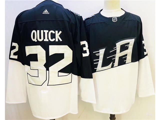 Men's Los Angeles Kings #32 Jonathan Quick Black-White 2020 Stadium Series Adidas Jersey