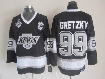 Men's Los Angeles Kings #99 Wayne Gretzky Black Throwback CCM Jersey