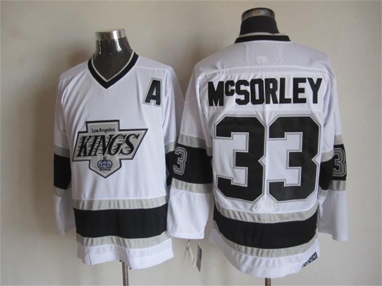 Men's Los Angeles Kings #33 Martin McSorley White Throwback CCM Jersey