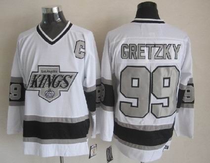 Men's Los Angeles Kings #99 Wayne Gretzky 1992-93 White CCM Throwback Jersey