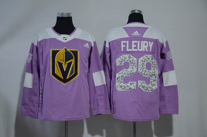 NHL Vegas Golden Knights #29 Marc-Andre Fleury Purple Fights Cancer Adidas Jersey