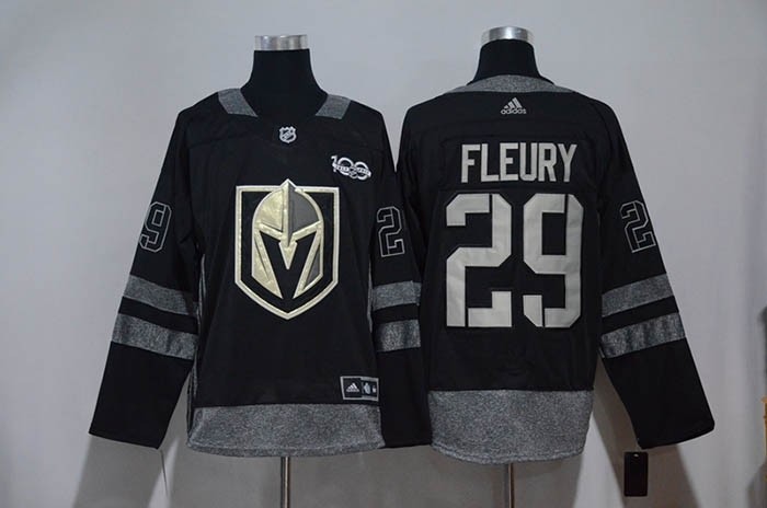 NHL Vegas Golden Knights #29 Marc-Andre Fleury Black 100th Centennal Classic Jersey