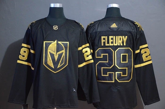 NHL Vegas Golden Knights #29 Marc-Andre Fleury Black Gold Adidas Jersey