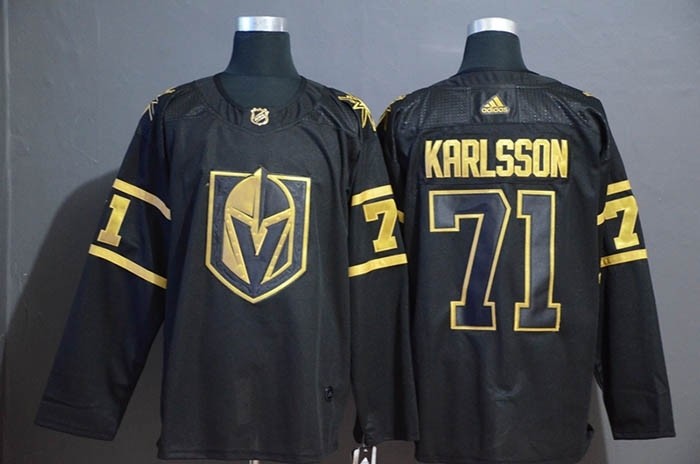 NHL Vegas Golden Knights #71 William Karlsson Black Gold Adidas Jersey