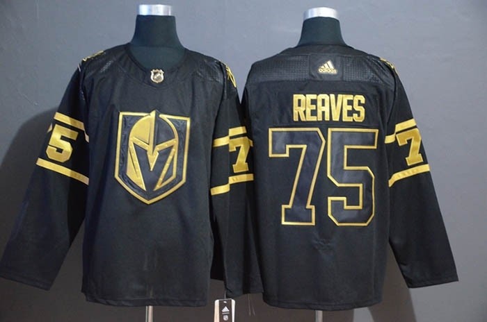 NHL Vegas Golden Knights #75 Ryan Reaves Black Gold Adidas Jersey