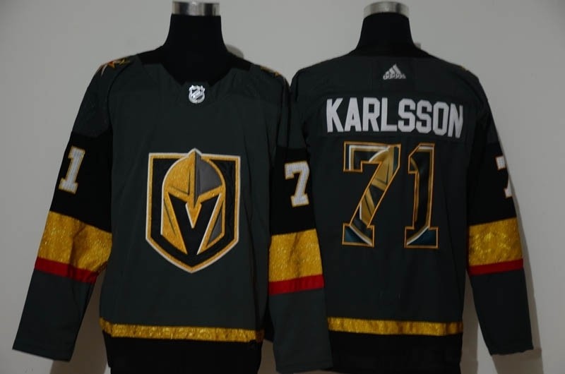 NHL Vegas Golden Knights #71 William Karlsson Gray Team Logo Adidas Jerse