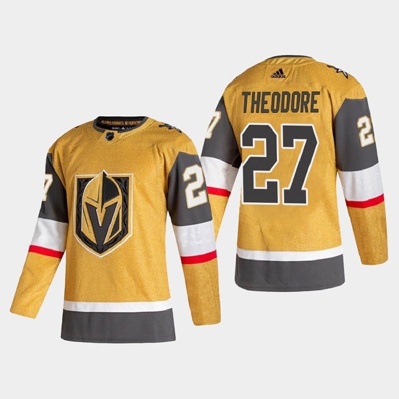 Men's Vegas Golden Knights #27 Shea Theodore Gold 2020-21 Alternate Adidas Player Jersey