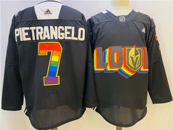 Men's Vegas Golden Knights #7 Alex Pietrangelo 2022 Black Pride Night Stitched Jersey