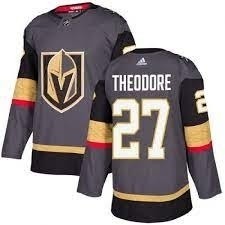 Men's Vegas Golden Knights 27 Shea Theodore Gray Adidas Jersey