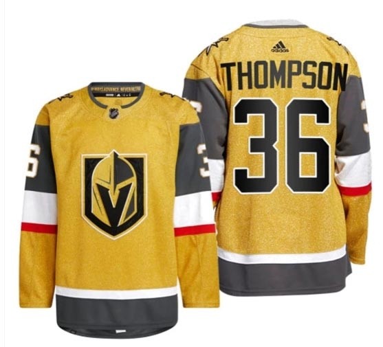 Men's Vegas Golden Knights Logan Thompson #36 Gold Jersey