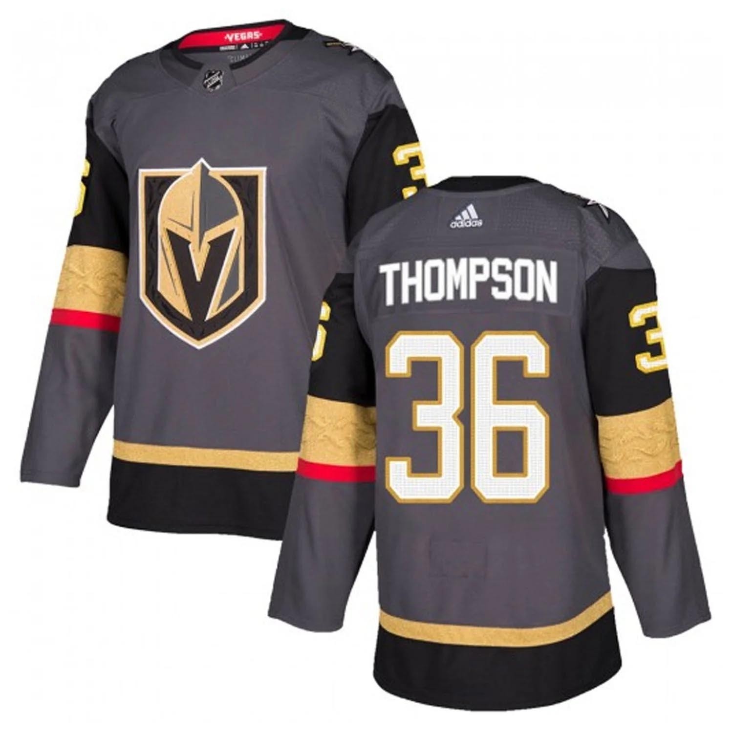 Men's Vegas Golden Knights Logan Thompson #36 Gray Jersey