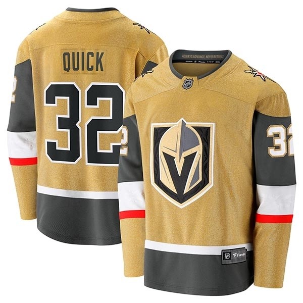 Men's Vegas Golden Knights #32 Jonathan Quick Gold Home Jersey