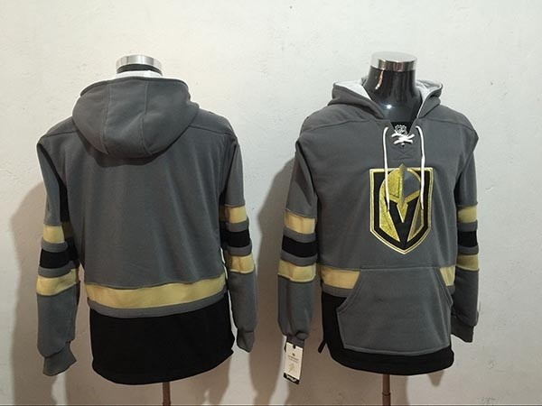 NHL Vegas Golden Knights Blank Grey All Stitched Hooded Sweatshirt