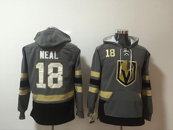 NHL Vegas Golden Knights #18 James Neal Grey All Stitched Hooded Sweatshirt