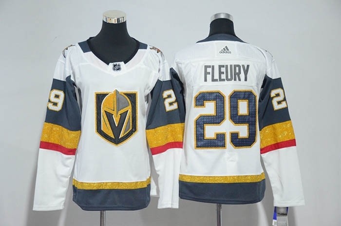 Women Vegas Golden Knights #29 Marc-Andre Fleury White Adidas Jersey