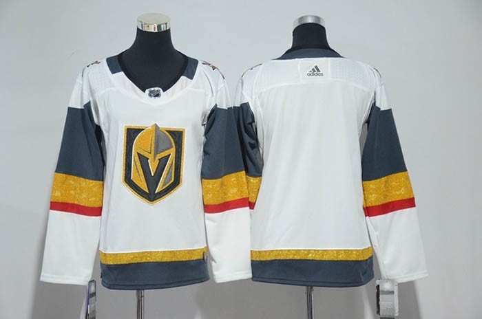 Women Vegas Golden Knights Blank White Adidas Jersey