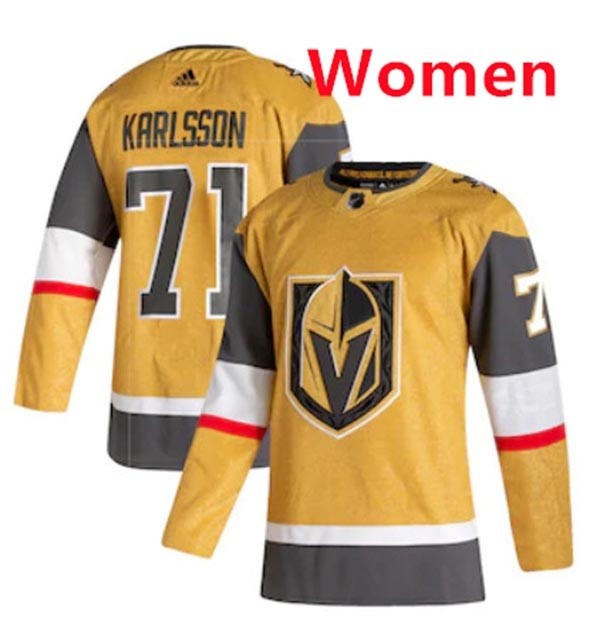 Women's Vegas Golden Knights #71 William Karlsson adidas Gold 2020-21 Jersey