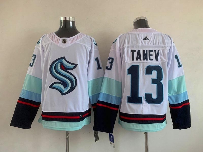 Men's Seattle Kraken #13 Brandon Tanev White Adidas Stitched NHL Jersey