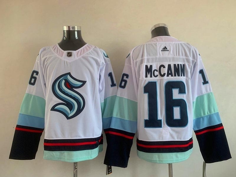 Men's Seattle Kraken #16 Jared McCann White Adidas Stitched NHL Jersey