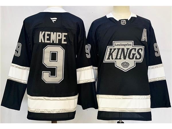 Men's Los Angeles Kings #9 Adrian Kempe 2024-25 Home Black Jersey