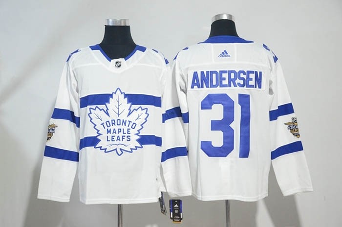 NHL Tonrto Maple Leafs #31 Frederik Andersen White 2018 Stadium Series Adidas Jersey