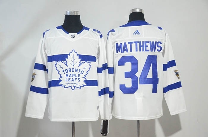 NHL Tonrto Maple Leafs #34 Auston Matthews White 2018 Stadium Series Adidas Jersey