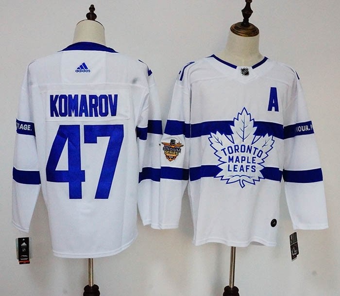 NHL Tonrto Maple Leafs #47 Leo Komarov White 2018 Stadium Series Adidas Jersey