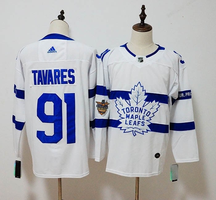 NHL Tonrto Maple Leafs #91 John Tavares White 2018 Stadium Series Adidas Jersey