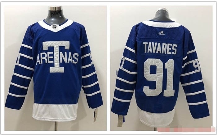 NHL Tonrto Maple Leafs #91 John Tavares Blue 1918 Arenas Throwback Adidas Jersey