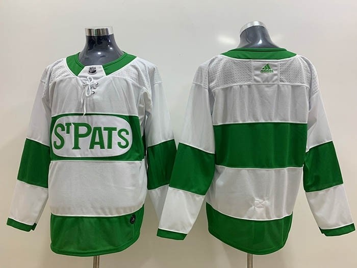 NHL Tonrto Maple Leafs Blank White Green St. Pats Adidas Jersey