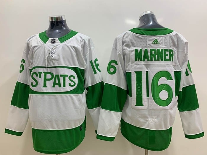 NHL Tonrto Maple Leafs #16 Mitch Marner White Green St. Pats Adidas Jersey