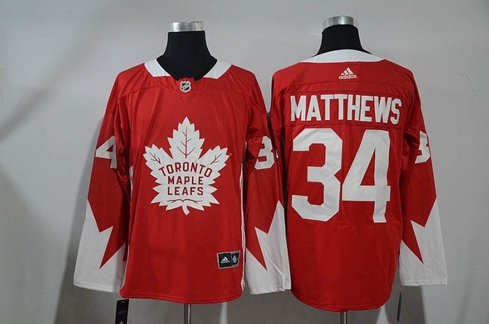 NHL Tonrto Maple Leafs  #34 Auston Matthews Red Adidas Jersey