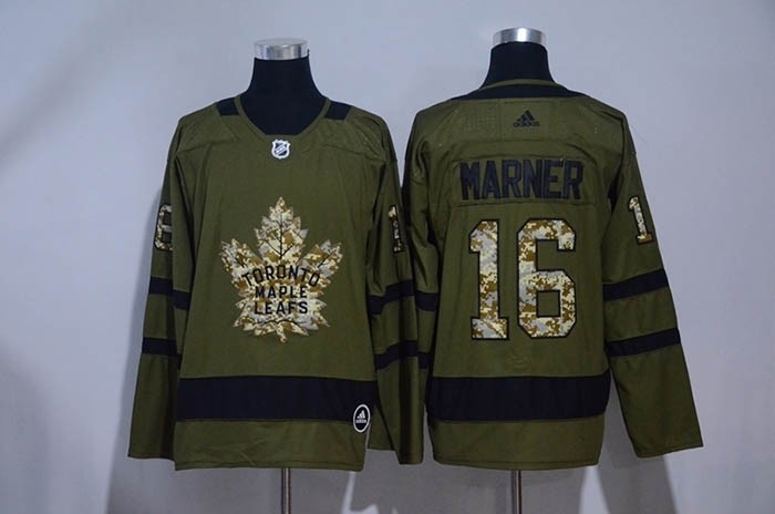 NHL Tonrto Maple Leafs #16 Mitch Marner Olive Green Adidas Jersey