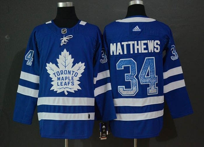 NHL Tonrto Maple Leafs #34 Auston Matthews Blue Drift Fashion Adidas Jersey