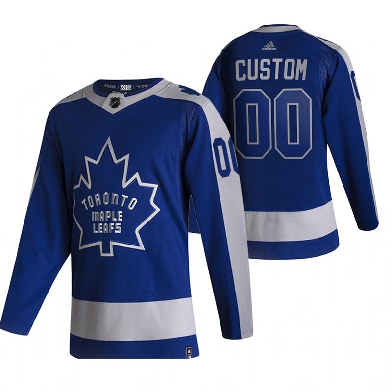 Toronto Maple Leafs Custom Blue Adidas 2020-21 Reverse Retro Alternate NHL Jersey (Name and number remark in comment column)