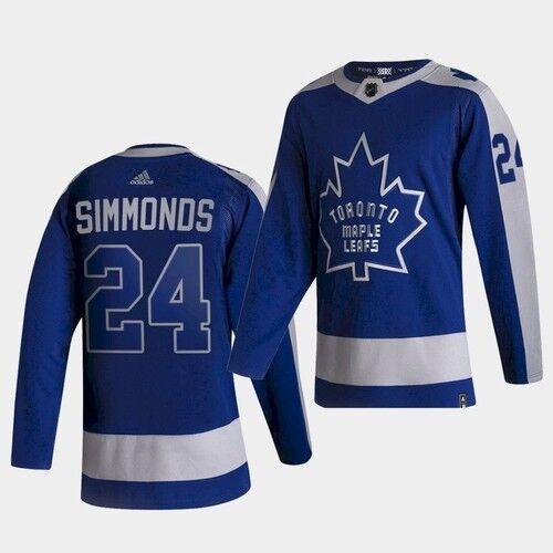 Toronto Maple Leafs Simmonds #24 Blue Adidas 2020-21 Reverse Retro Alternate NHL Jersey