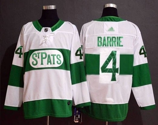 NHL Tonrto Maple Leafs #4 Tyson Barrie White Green St. Pats Adidas Jersey