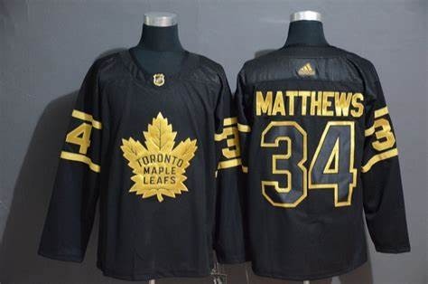 NHL Tonrto Maple Leafs #34 Auston Matthews Black Gold 3rd Adidas Jersey