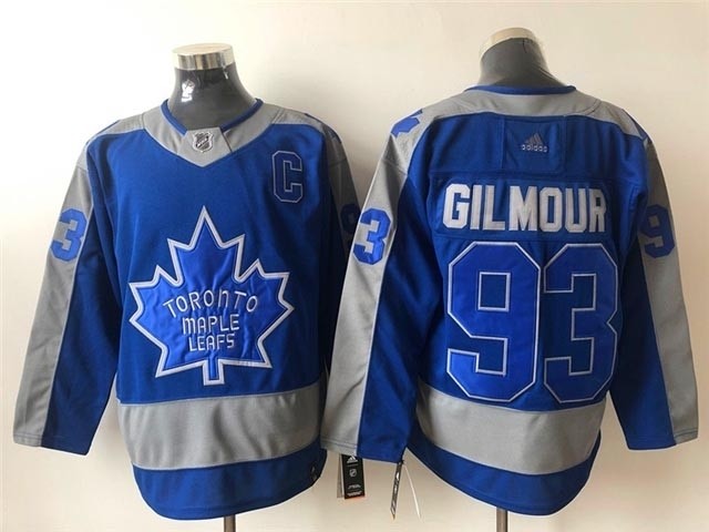 Toronto Maple Leafs #93 Doug Gilmour Blue Adidas 2020-21 Reverse Retro Alternate NHL Jersey