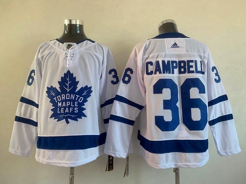 NHL Toronto Maple Leafs #36 Jack Campbell White Adidas Jersey