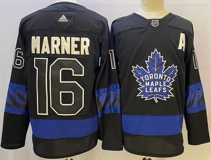 Men's Toronto Maple Leafs #16 Mitchell Marner Black-blue 2022 New 'Next Gen' Alternate Jersey