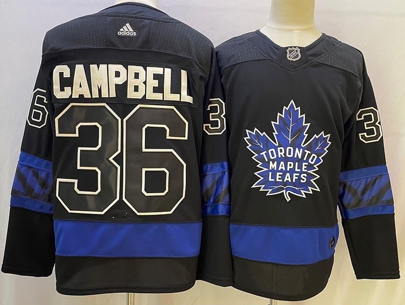 Men's Toronto Maple Leafs #36 Jack Campbell Black-blue 2022 New 'Next Gen' Alternate Jersey