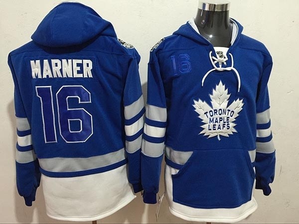 NHL Tonrto Maple Leafs #16 Mitch Marner Blue All Stitched Hooded Sweatshirt