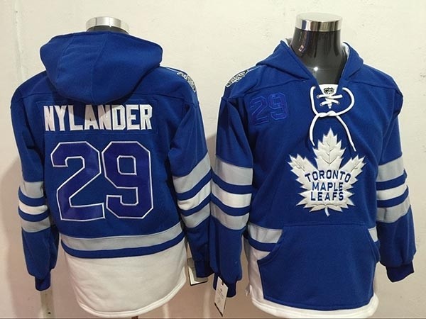 NHL Tonrto Maple Leafs #29 William Nylander Blue All Stitched Hooded Sweatshirt