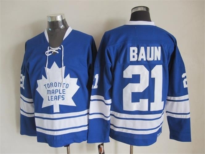 NHL Toronto Maple Leafs #21 Bobby Baun blue Third Throwback CCM jersey