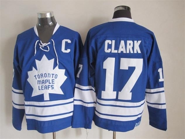 NHL Toronto Maple Leafs #17 Wendel Clark blue Third Throwback CCM jersey